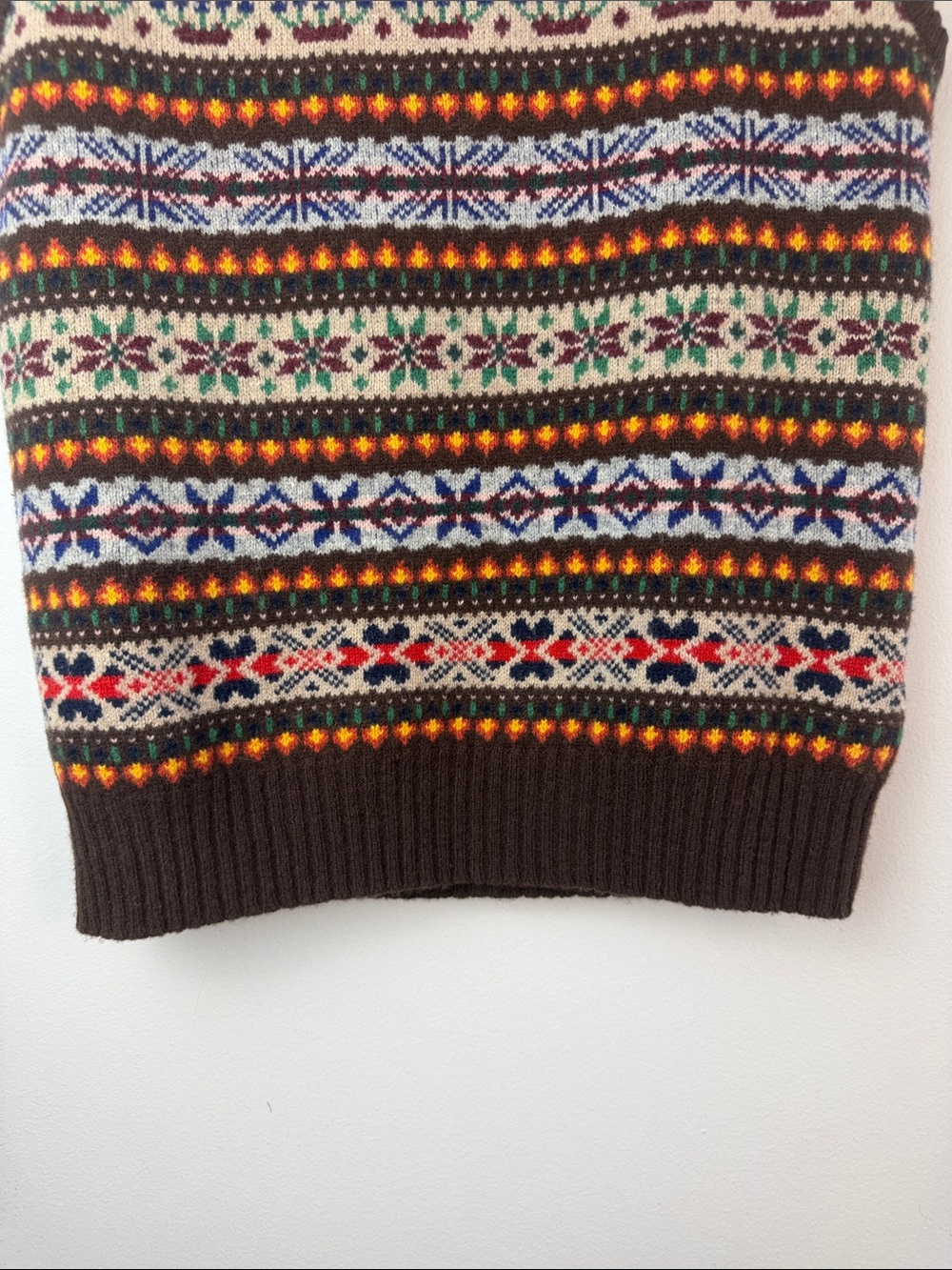 J. Crew Men’s Lambswool Fair Isle Sweater Vest Small Winter Layer Preppy Classic - Picture 8 of 16